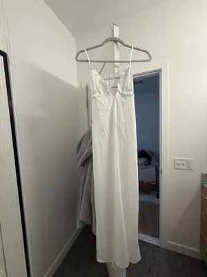 SHEIN white backless summer sundress Size XXS thumbnail 3