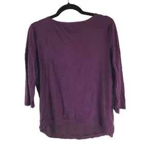 Loft Outlet Womens Purple 3/4 Sleeve Ruffle Scoop Neck Top Size M thumbnail 2