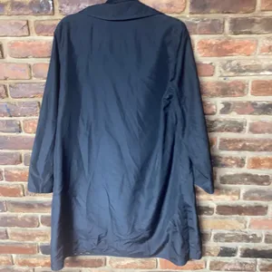 Utex Designs Black Button Down Trench Coat Women's Size Small Leopard Interior thumbnail 6