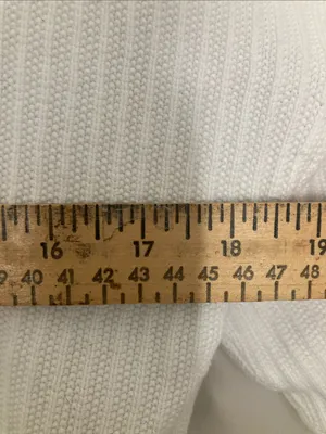 Talbots Cream Ribbed V-Neck Button Front Cardigan M thumbnail 7