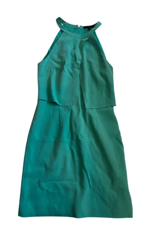 Tibi New‎ York Halter Dress 4 Teal Green Layered Cocktail Sheath thumbnail 1