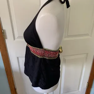 👀FINAL SALE 👉DONATING DKNY Swim halter black yarn 🧶 waist size m medium thumbnail 5