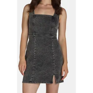 No Boundaries Womens Denim Pinafore Dress Size XL Gray Wash Mini Overall Casual thumbnail 6