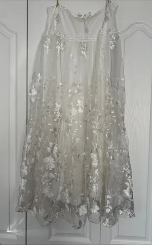 Altar'd State Ivory Floral Appliqué Maxi Dress thumbnail 1