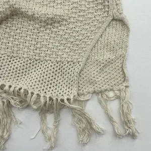Torrid Sz 1X Cardigan Sweater Open Front Open Knit Fringe Oversized Boho Beige thumbnail 7