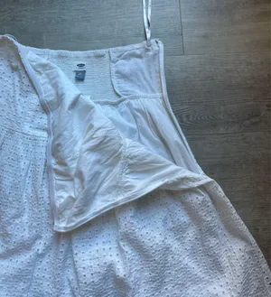 (NWT) Old Navy Strapless Eyelet Cotton White Dress Size 18P thumbnail 6