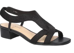 easy street Black Braided Slingback Sandal Size 8.5 thumbnail 1