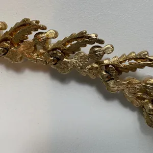Vintage‎ Trifari Gold Tone Faux Pearl Leaf Necklace & Bracelet Set thumbnail 6