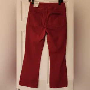Free People We The Free In My Feelings Red Wine Cropped Slim Flare Jeans Small thumbnail 6