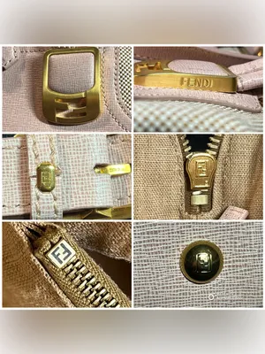 Fendi Chameleon Large Tote Bag 8BL114 Pink Leather Beige Canvas 2-Way Satchel thumbnail 4