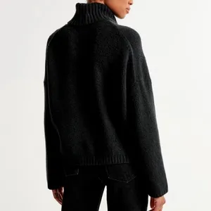 Abercrombie & Fitch Black Turtleneck Sweater Size Medium Wedge thumbnail 2