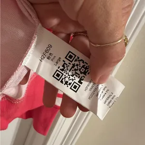 Pink and White Striped Sweatshirt Size L thumbnail 2