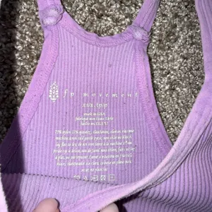 FP Movement Happiness Runs Tank Women XS/S Purple Ribbed Activewear Crop‎ Top thumbnail 2