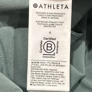 Athleta Women's‎ Stretch Eastbound Straight Pants S/988039-01 Sage Green Size 4 thumbnail 9