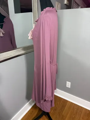 NWT Ariat Boho Western mauve dress keyhole neckline crochet detail bell sleeve & tassel large thumbnail 4
