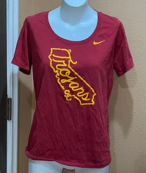 Nike Trojans burgundy short sleeve the nike tee thumbnail 1
