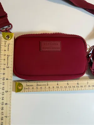 Sephora x Dagne Dover Neoprene Belt‎ Bag Crossbody Burgundy Adjustable Strap thumbnail 5