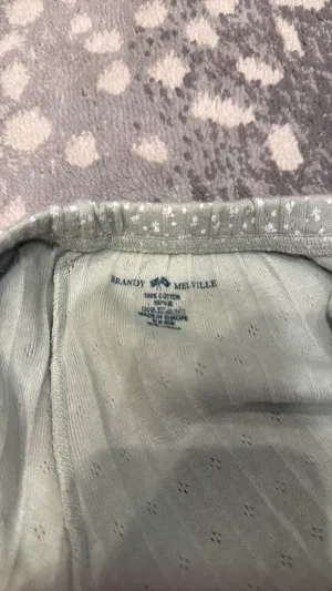 Brandy Melville green floral shorts with eyelets thumbnail 5