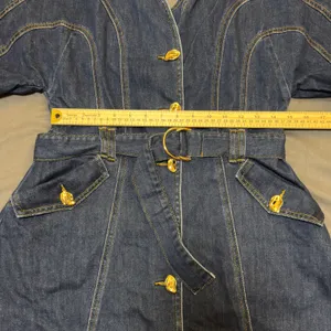Commense Pocketed Belted Denim Dress thumbnail 5