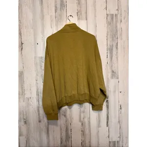 PINK Victoria's Secret Quarter Zip Sweatshirt Womens XL Olive Mustard Green Flee thumbnail 3