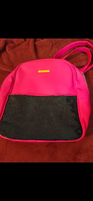 Juicy Couture Hot Pink & Black Faux Leather Backpack Sequence thumbnail 8