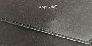 Matt and Natt Envelope Vegan Clutch Bag Missing Strap in Black thumbnail 5