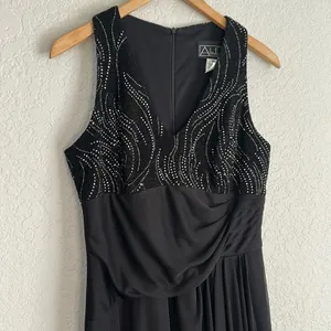 Alex Evenings Black Sleeveless Maxi Formal Dress Sparkle Event Wedding Party thumbnail 3