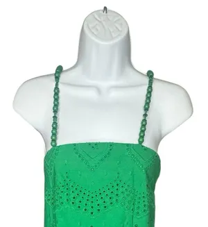 Hyacinth House NEW Green Eyelet Beaded Strap Mini Ibiza Cocktail Dress Size XS thumbnail 6