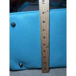 Nicole Miller Tote Bag Womens Large Turquoise PVC Shoulder Travel Zip Studded thumbnail 15