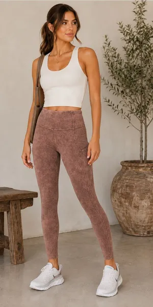Lululemon‎ Fast & Free II 25" Nulux Ice Dye Brown High Rise Pocket Leggings thumbnail 1