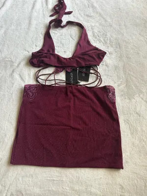 Outcast Clothing 2 Piece Set Kendrick top raspberry shimmer Kendrick skirt raspberry shimmer thumbnail 10