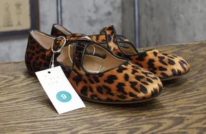 A New Day Crisscross Strap Round-Toe Velvet Flats Leopard Brown Multi 9M thumbnail 1