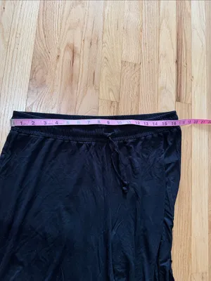 Nuuds Black Wide Leg Lounge Pants Sz XL thumbnail 4