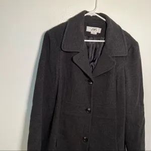 Anne Klein Sport Women's Size XL Peacoat Dark Charcoal Gray Button Down Pockets thumbnail 3