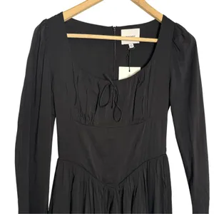 Reformation Oria Organic Cotton Long Sleeve Shirred V-Waist Scoop Midi Dress 0 thumbnail 6