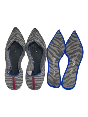 VHTF: Retired Rothy’s ➤ The Point Flats ➤ Grey Zebra Stripe Print ➤ 8M ➤ Sustain thumbnail 11