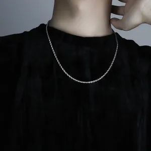 925 Silver Plated Link Chain Necklace for Men Women,Punk Hip Hop Necklace thumbnail 1