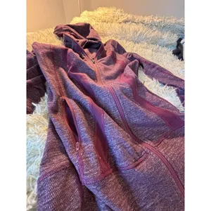 Lululemon Scuba‎ Full Zip Hoodie Heathered Purple Knit Thumbholes Jacket thumbnail 4