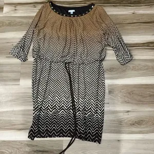 London Times Printed Brown Tan Dress Women’s 18W thumbnail 2