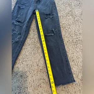 PacSun Gray Black Distressed Denim High Rise Straight Jeans Size 24 thumbnail 14