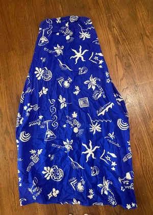 Paper Heart Strapless Blue Floral & Nautical Print Dress thumbnail 1