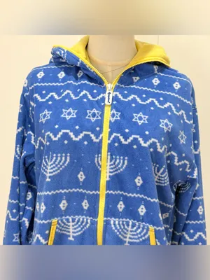Tipsy Elves Womens Blue Hanukkah Jumpsuit Small Holiday Menorah Whimsy Cozy Fun thumbnail 7