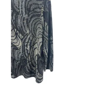 Maggie Barnes 3X Black Sheer Mesh Lace Top Abstract Print Plus Size Office thumbnail 4