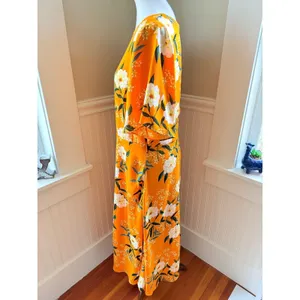 Rachel Rachel Roy Marigold Floral Flutter Sleeve Midi Dress L thumbnail 12