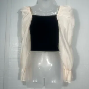 Miou Muse Eloise Black and Ivory Top Size Large EUC thumbnail 6