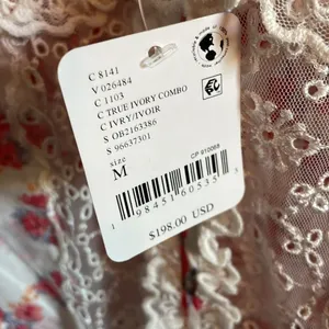 Free People Hearts Desire Bodysuit Ruffles Lace Embroidered Maxi Dress thumbnail 7