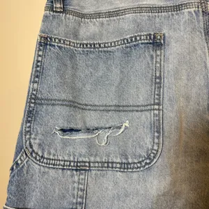 American Eagle Jean‎ Shorts Jorts Low Rise Baggy Carpenter Blue Denim Size 6 thumbnail 3