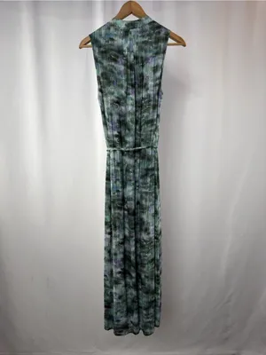 Bella Dahl Sleeveless Tie Waist Maxi Dress in Green Blue Purple Tie-Dye‎ Size XS thumbnail 7