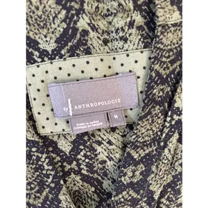 ANTHROPOLOGIE Rachel Tunic Dress in Green Snake Print Short Sleeve Size Medium thumbnail 4