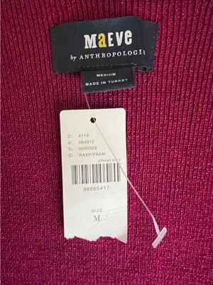 Maeve by Anthropologie‎ NWT Square Neck Bell Sleeve Sweater Raspberry Sparkle M thumbnail 4
